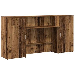 vidaXL Bureau de r&eacute;ception vieux bois 200x50x103,5cm bois d'ing&eacute;nierie