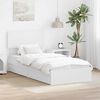 vidaXL Lit de Rangement Blanc 90 x 200 cm Bois d'ing&eacute;nierie