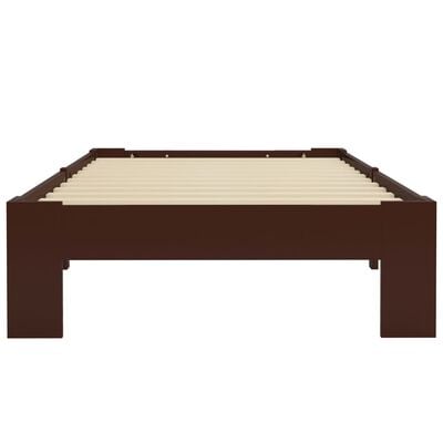 vidaXL Cadre de lit sans matelas marron foncé bois pin massif 90x200cm