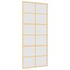 vidaXL Porte coulissante dor&eacute; 90x205 cm verre ESG d&eacute;poli et aluminium