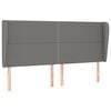 vidaXL T&ecirc;te de lit avec oreilles Gris fonc&eacute; 183x23x118/128 cm Tissu