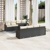 vidaXL Ensemble de canap&eacute; de jardin avec coussin 9 pcs Noir Poly rotin