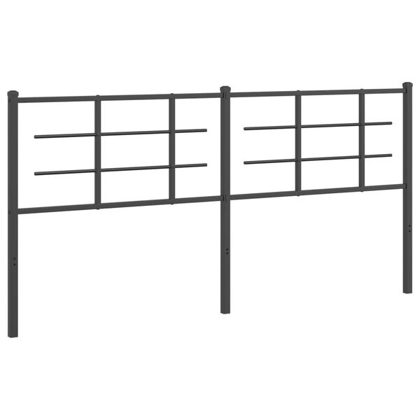 vidaXL T&ecirc;te de lit de remplacement m&eacute;tal noir 180 cm