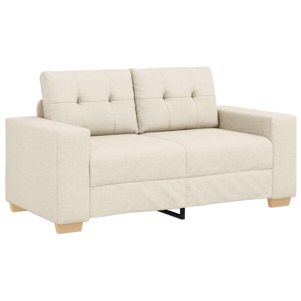 vidaXL Canap&eacute; 3 pcs Beige 221 x 80 x 80 cm Tissu en lin m&eacute;lang&eacute;