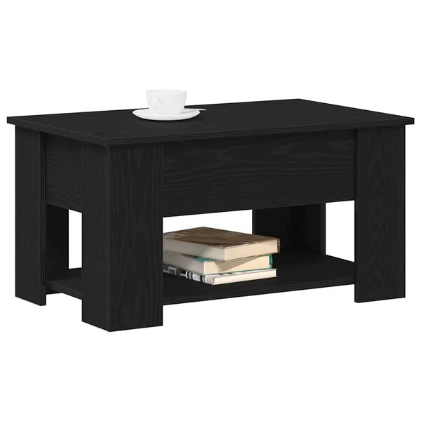 vidaXL Table basse Ch&ecirc;ne noir 79 x 49 x 41 cm Bois d'ing&eacute;nierie