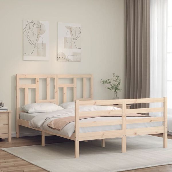 vidaXL Cadre de lit sans matelas 140x200 cm bois massif