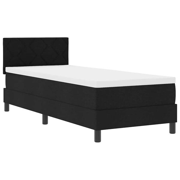 vidaXL Lit &agrave; ressorts avec matelas Noir 80 x 200 cm tissu