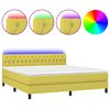 vidaXL Sommier &agrave; lattes de lit avec matelas LED Vert 160x200 cm Tissu