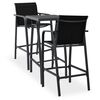 vidaXL Ensemble de bar de jardin 3 pcs Noir