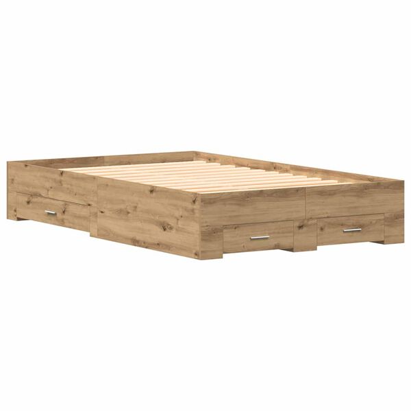 vidaXL Cadre de lit Ch&ecirc;ne artisanal 120 x 190 cm Bois d'ing&eacute;nierie
