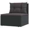 vidaXL Salon de jardin 6 pcs avec coussins Noir R&eacute;sine tress&eacute;e