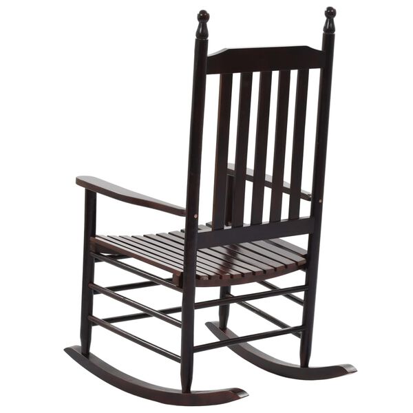 vidaXL Chaise &agrave; bascule avec si&egrave;ge incurv&eacute; Marron Bois de peuplier