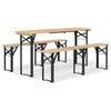 vidaXL Ensemble de tables &agrave; bi&egrave;re pliantes 3 pcs bois massif de sapin