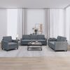 vidaXL Ensemble de canap&eacute;s 3 pcs gris fonc&eacute; velours