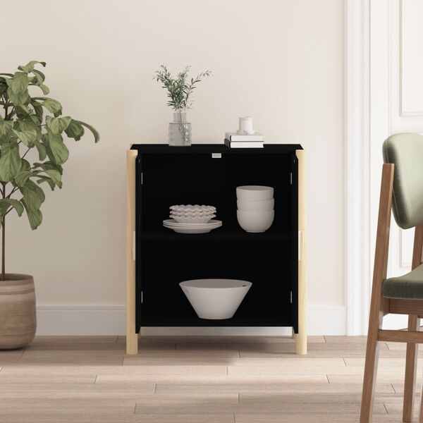 vidaXL Buffet Noir 62x38x70 cm Bois d'ingénierie