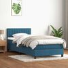 vidaXL Sommier &agrave; lattes de lit et matelas bleu fonc&eacute; 100x220cm velours