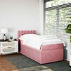 vidaXL Sommier &agrave; lattes de lit avec matelas Rose 90x200 cm Velours