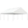 vidaXL Belv&eacute;d&egrave;re avec toit blanc 6,69x5,88x3,75 m poly&eacute;thyl&egrave;ne