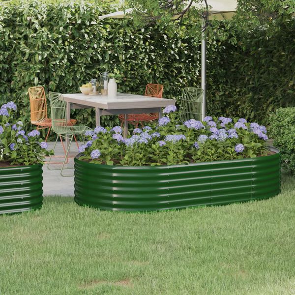 vidaXL Lit surélevé de jardin Acier galvanisé 175x100x36cm Vert