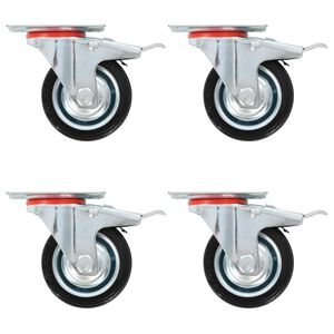 vidaXL Roulettes pivotantes avec double frein 4 pcs 75 mm