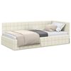 vidaXL Cadre de lit d'angle Cr&egrave;me 90 cm x 200 cm Velours