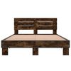vidaXL Cadre de lit sans matelas ch&ecirc;ne fum&eacute; 140x200 cm