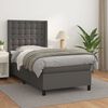 vidaXL Sommier &agrave; lattes de lit avec matelas Gris 90x200 cm Similicuir