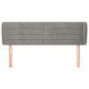 vidaXL T&ecirc;te de lit avec oreilles Gris clair 147x23x78/88 cm Velours