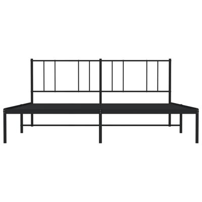 vidaXL Cadre de lit métal sans matelas avec tête de lit noir 183x213cm