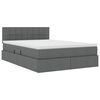 vidaXL Lit avec rangement et LED Gris fonc&eacute; 140 x 200 cm Polyester