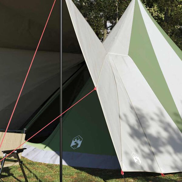vidaXL Tente Tipi familiale avec toit Vert et beige 510 x 690 x 330 cm