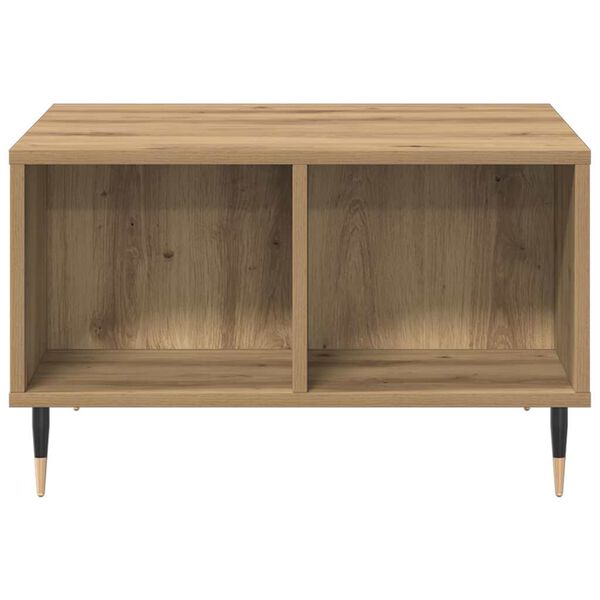 vidaXL Table basse ch&ecirc;ne artisanal 60x50x36,5 cm bois d'ing&eacute;nierie
