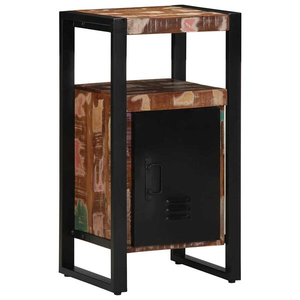 vidaXL Armoire de salle de bain avec porte Marron Bois Recycl&eacute; Solide