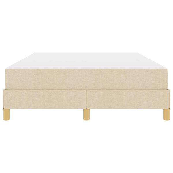 vidaXL Lit &agrave; ressorts avec matelas Cr&egrave;me 160 x 200 cm tissu
