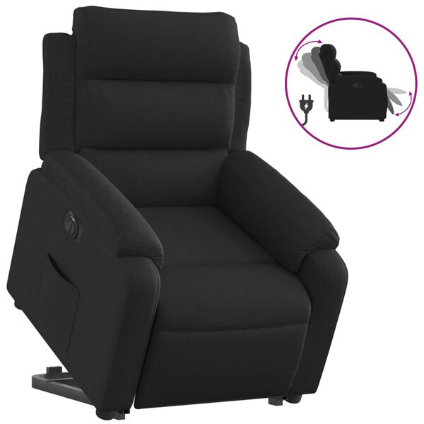 vidaXL Fauteuil inclinable &eacute;lectrique noir tissu