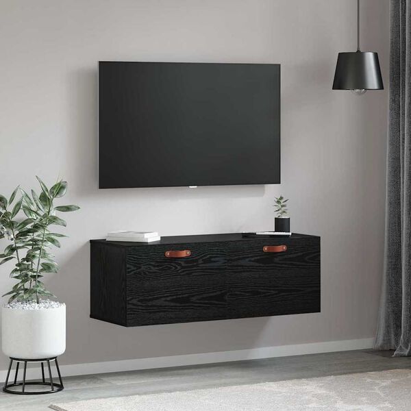 vidaXL Armoire Murale Ch&ecirc;ne noir 100 x 36,5 x 35 cm Bois d'ing&eacute;nierie