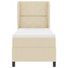 vidaXL Lit &agrave; ressorts avec matelas Cr&egrave;me 80 x 200 cm tissu