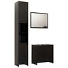 vidaXL Ensemble de meubles de salle de bain 3 pcs Noir Agglom&eacute;r&eacute;