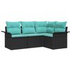 vidaXL Ensemble de canap&eacute; de jardin avec stockage 4 pcs Noir polyrotin