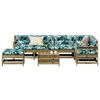vidaXL Salon de jardin 8 pcs avec coussins bois de pin impr&eacute;gn&eacute;