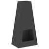 vidaXL Brasero Noir 50 x 35 x 100 cm Acier patin&eacute;
