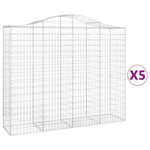 vidaXL Paniers &agrave; gabions arqu&eacute;s 5 pcs 200x50x160/180 cm Fer galvanis&eacute;
