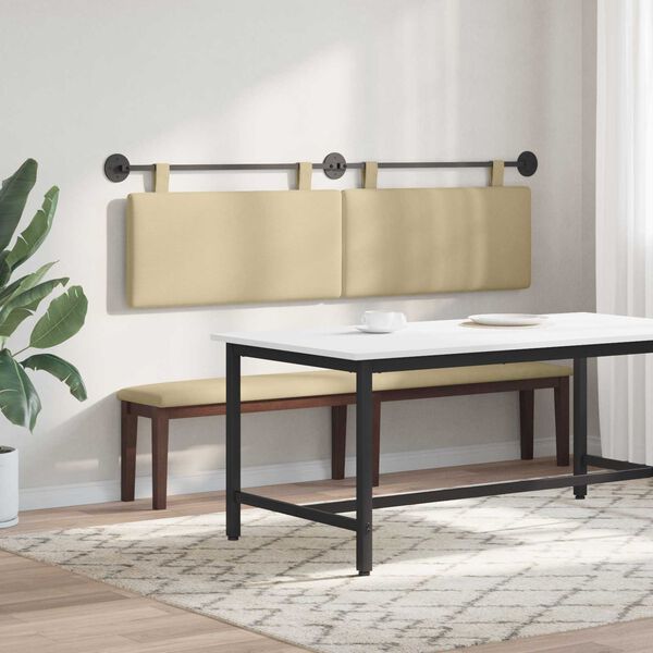 vidaXL T&ecirc;te de lit suspendue Uni Gris Vert Clair 190 x 55 x 5 cm