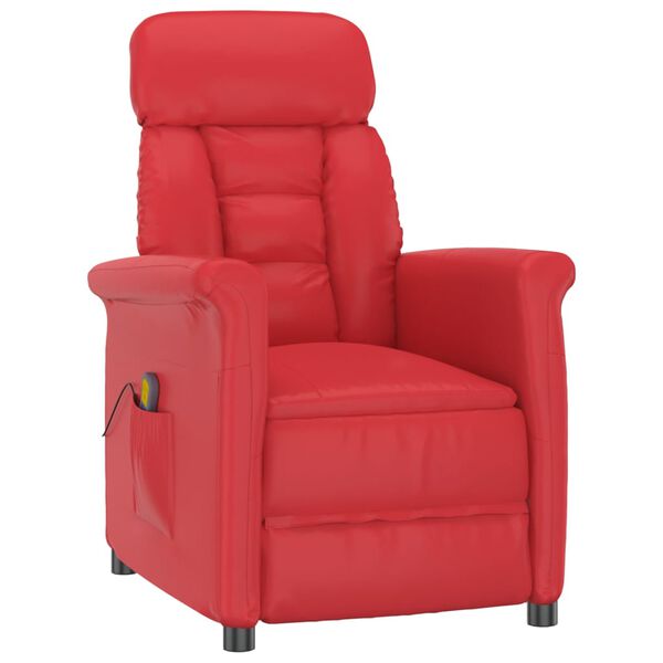 vidaXL Fauteuil de massage Rouge Similicuir