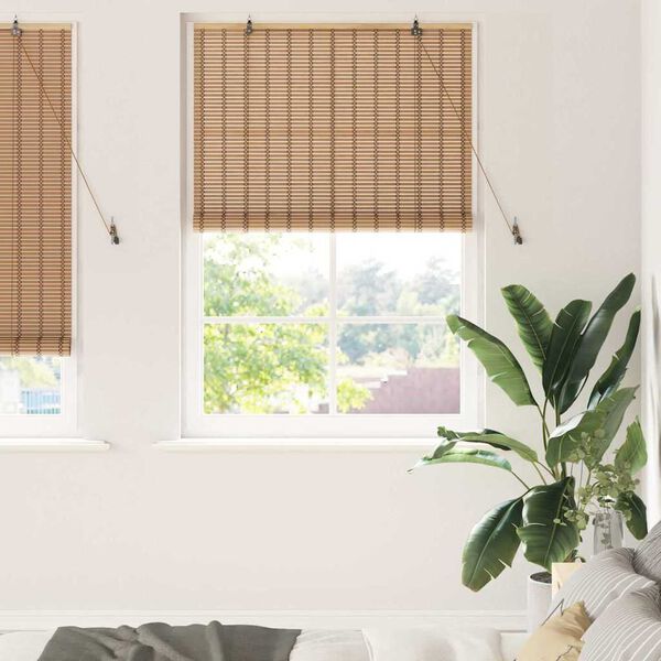 vidaXL Store enrouleur avec des rideaux Nature 120 x 220 cm Bambou