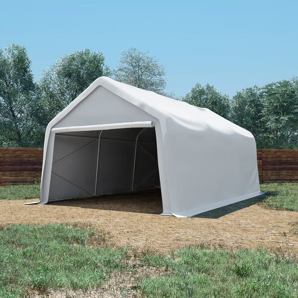 vidaXL Tente de rangement PVC 550 g/m&sup2; 4x6 m Blanc