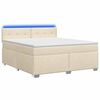 vidaXL Lit de box spring avec matelas et LED Cr&egrave;me 140 x 190 cm Tissu