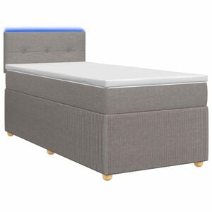vidaXL Lit boxspring avec matelas Taupe 80 x 200 cm Tissu