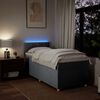 vidaXL Sommier &agrave; lattes de lit avec matelas Gris clair 90x200 cm Tissu