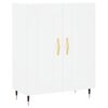 vidaXL Buffet haut Blanc 69,5x34x180 cm Bois d'ing&eacute;nierie